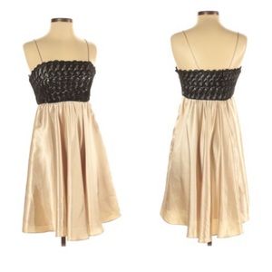 NWOT Black and Gold Eliza J Strapless Dress Size 4